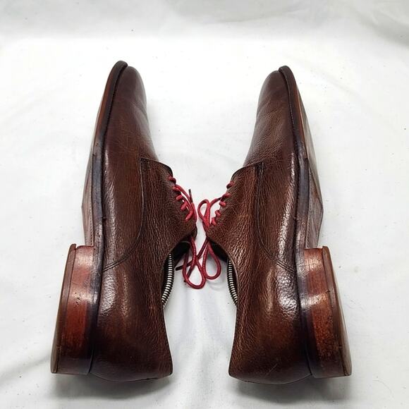 COLE HAAN VINTAGE WILLIAM DERBY OXFORD DISTRESSED PEBBLED LEATHER MENS 10.5 WIDE - Picture 11 of 16